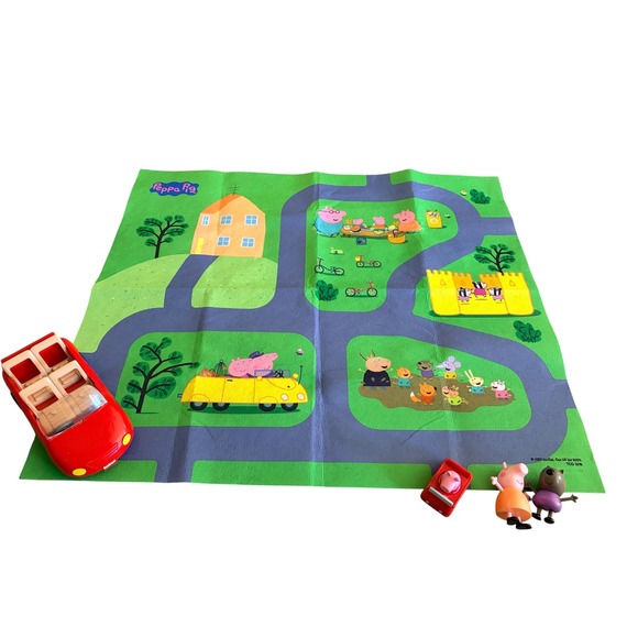 Peppa Pig Other - Peppa Pig Felt Play Mat with Car and Figures Kids Toy Set